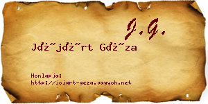 Jójárt Géza névjegykártya